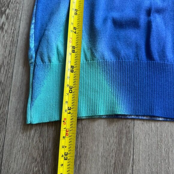 XXI Mini Dress Size S Sea Blue Multicolor Round Neck Bodycon Short Sleeve Fitted - Picture 8 of 10